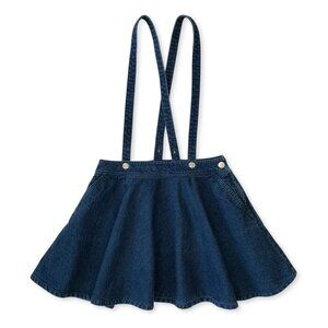 Lee Denim Jean Short Skirt Suspender Overalls Prep Western Coastal Cowgirl Boho